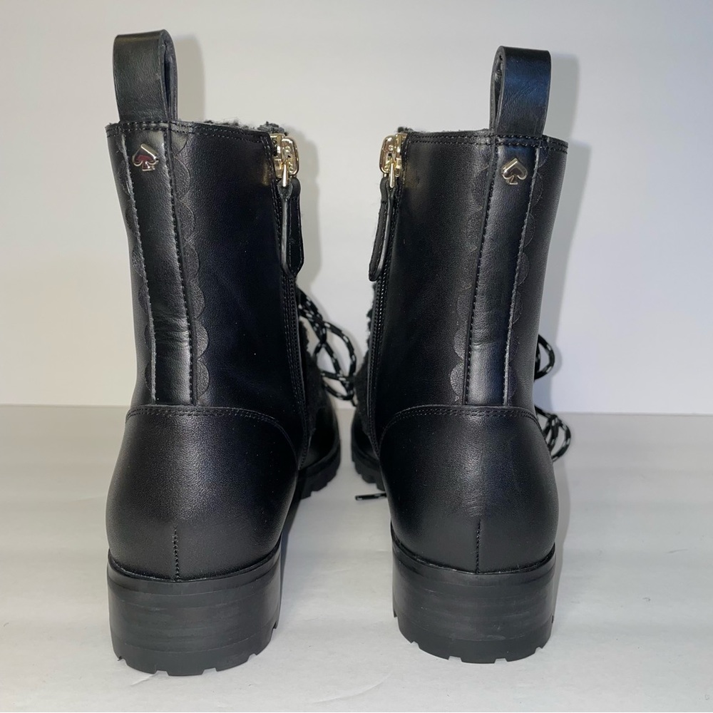 NWOB Kate Spade Combat Boots Sherpa Trim - Picture 4 of 10